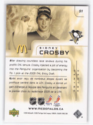 2005 Upper Deck Mcdonalds #51 Rookie Rc Sidney Crosby