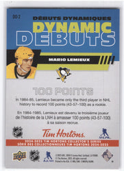 2025-26 Upper Deck Tim Hortons Collectors Series Dynamic Debuts Dd-2 Mario Lemieux