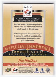 2025-26 Upper Deck Tim Hortons Collectors Series Maple Leaf Immortals Ml-2 Nathan Mackinnon