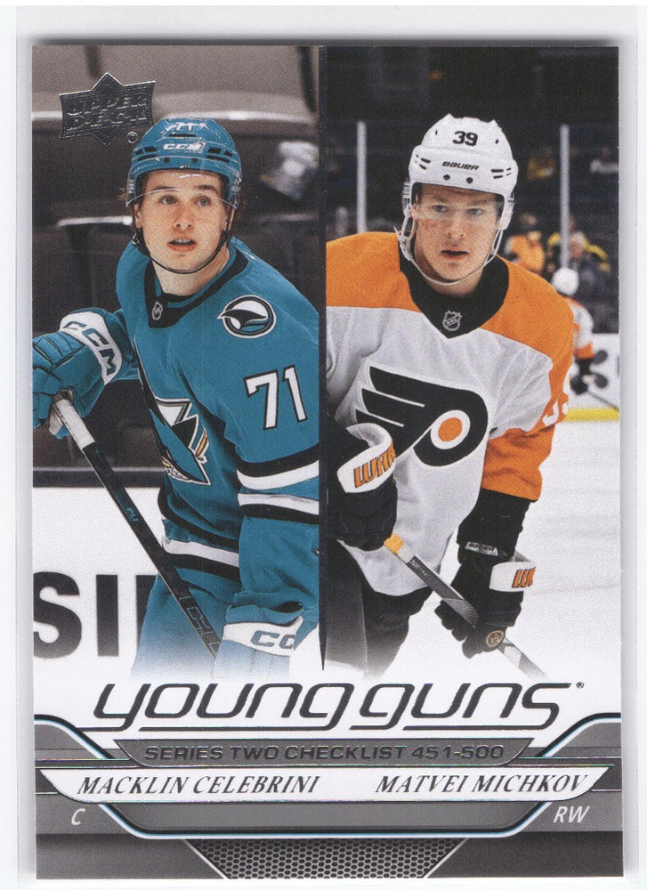 2024-25 Upper Deck Series 2 Young Guns Checklist #500 Rookie Rc Macklin Celebrini Matvei Michkov