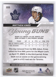 2024-25 Upper Deck Series 1 Young Guns #222 Rookie Rc Matthew Knies
