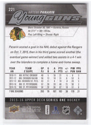 2015-16 Upper Deck Series 1 Young Guns #221 Rookie Rc Artemi Panarin