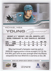 2025-26 Upper Deck Series 2 Young Guns #487 Rookie Rc Michael Misa