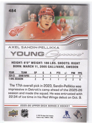 2025-26 Upper Deck Series 2 Young Guns #484 Rookie Rc Axel Sandin-Pellikka