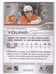 2025-26 Upper Deck Series 1 Young Guns #236 Rookie Rc Zayne Parekh