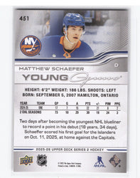 2025-26 Upper Deck Series 2 Young Guns #451 Rookie Rc Matthew Schaefer