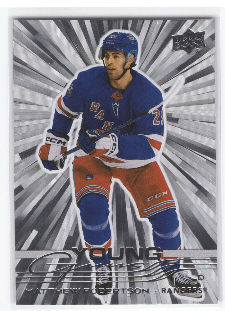 2025-26 Upper Deck Series 1 Young Guns Outburst #239 Rookie Rc Matthew Robertson