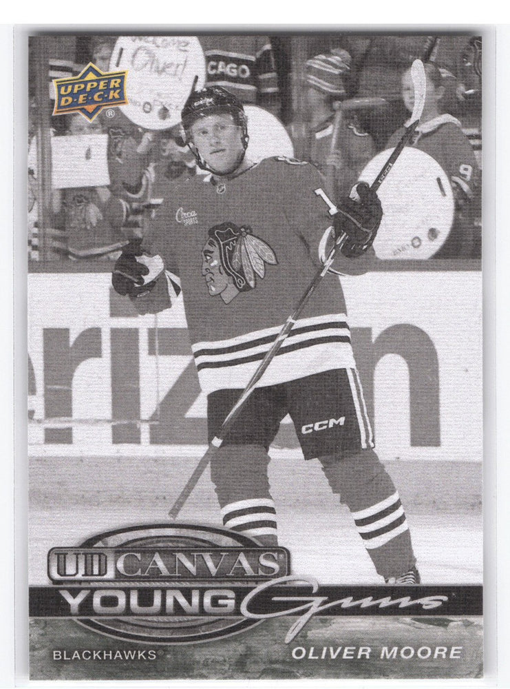 2025-26 Upper Deck Series 1 Young Guns Ud Canvas Black And White C-119 Rookie Rc Oliver Moore