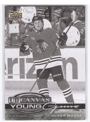 2025-26 Upper Deck Series 1 Young Guns Ud Canvas Black And White C-119 Rookie Rc Oliver Moore