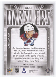2025-26 Upper Deck Series 1 Dazzlers Dz-31 Cale Makar