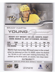 2025-26 Upper Deck Series 2 Young Guns Outburst #460 Rookie Rc Brady Martin