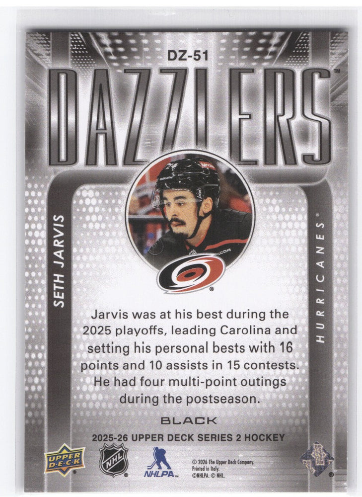 2025-26 Upper Deck Series 2 Dazzlers (Black) Dz-51 Seth Jarvis