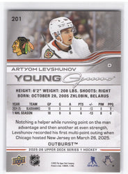 2025-26 Upper Deck Series 1 Young Guns Outburst #201 Rookie Rc Artyom Levshunov