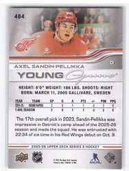 2025-26 Upper Deck Series 2 Young Guns #484 Rookie Rc Axel Sandin-Pellikka