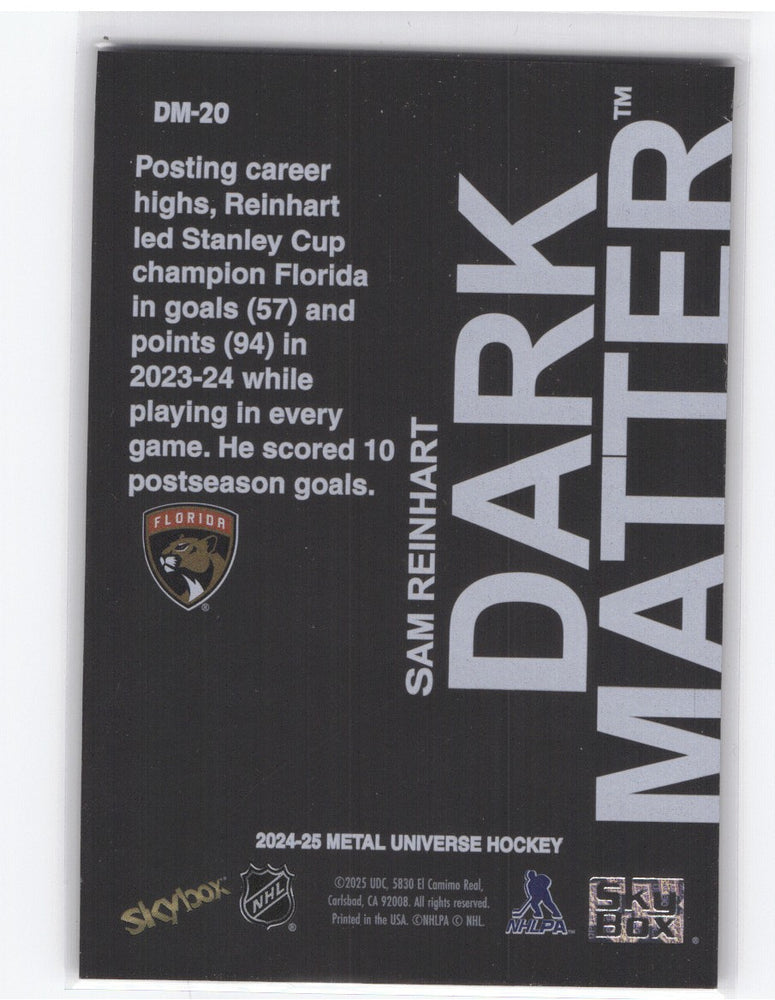 2024-25 Skybox Metal Universe Dark Matter Dm-20 Sam Reinhart