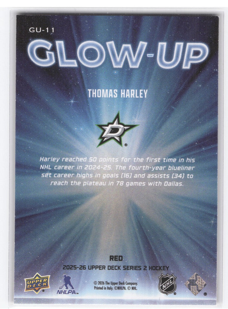 2025-26 Upper Deck Series 2 Glow Up Red Gu-11 Thomas Harley /199