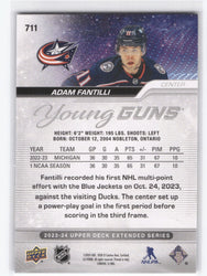 2023-24 Upper Deck Extended Young Guns #711 Rookie Rc Adam Fantilli
