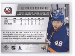 2025-26 Upper Deck Series 2 Encore E-149 Rookie Rc Matthew Schaefer