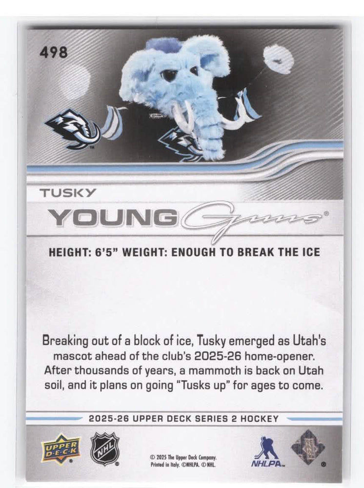 2025-26 Upper Deck Series 2 Young Guns #498 Rookie Rc Tusky