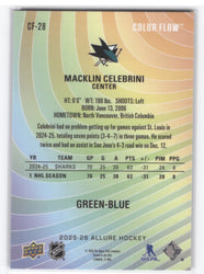 2025-26 Upper Deck Allure Green-Blue Cf-28 Macklin Celebrini