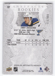 2025-26 Upper Deck Artifacts #197 Rookie Rc Jimmy Snuggerud /999