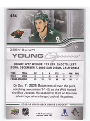 2025-26 Upper Deck Series 2 Young Guns #486 Rookie Rc Zeev Buium