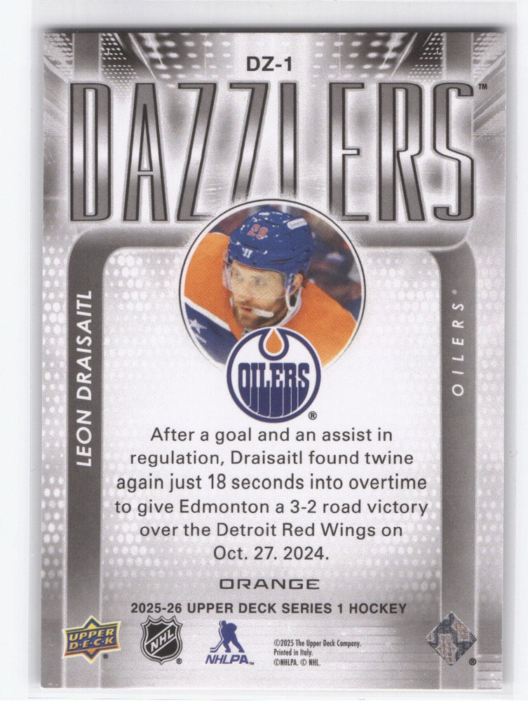 2025-26 Upper Deck Series 1 Dazzlers Dz-1 Leon Draisaitl