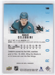 2024-25 Upper Deck Spx Rookie #180 Rookie Rc Macklin Celebrini