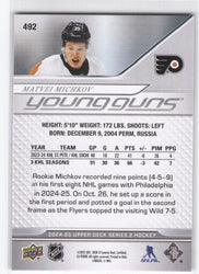 2024-25 Upper Deck Series 2 Young Guns #492 Rookie Rc Matvei Michkov