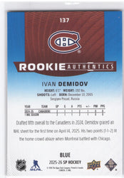 2025-26 Upper Deck Sp Hockey Rookie Authentics #137 Rookie Rc Ivan Demidov
