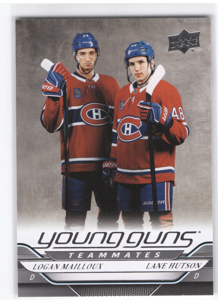 2024-25 Upper Deck Series 2 Young Guns Teammates #497 Rookie Rc Logan Mailloux Lane Hutson