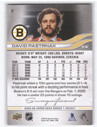 2025-26 Upper Deck Series 1 Swagnificent #7 David Pastrnak