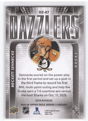 2025-26 Upper Deck Series 2 Dazzlers (Orange) Dz-67 Rookie Rc Beckett Sennecke