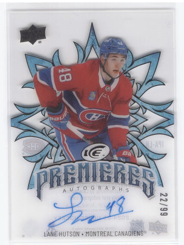 2024-25 Upper Deck Ice Hockey Ice Premieres Autographs Ipa-Lh Rookie Rc Auto Lane Hutson /99