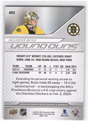 2024-25 Upper Deck Series 2 Young Guns #493 Rookie Rc Brandon Bussi