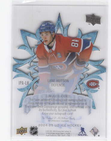 2024-25 Upper Deck Ice Hockey Ice Premieres Autographs Ipa-Lh Rookie Rc Auto Lane Hutson /99