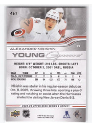 2025-26 Upper Deck Series 2 Young Guns #461 Rookie Rc Alexander Nikishin