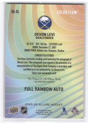 2025-26 Upper Deck Allure Full Rainbow Auto Ra-Dl Auto Devon Levi