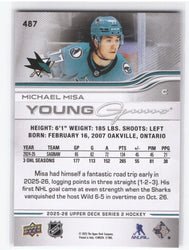 2025-26 Upper Deck Series 2 Young Guns #487 Rookie Rc Michael Misa