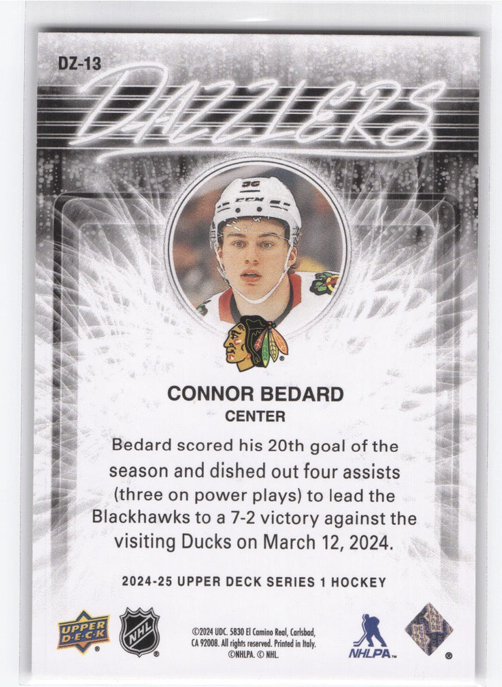 2024-25 Upper Deck Series 1 Dazzlers Dz-13 Connor Bedard