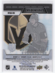 2019-20 Upper Deck Credentials Debut Ticket Access Autographs Rtaa-Cg Rookie Rc Auto Cody Glass /25