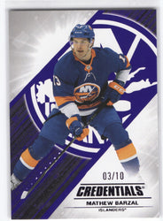 2024-25 Upper Deck Credentials Purple #28 Mathew Barzal /10