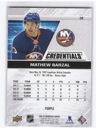 2024-25 Upper Deck Credentials Purple #28 Mathew Barzal /10