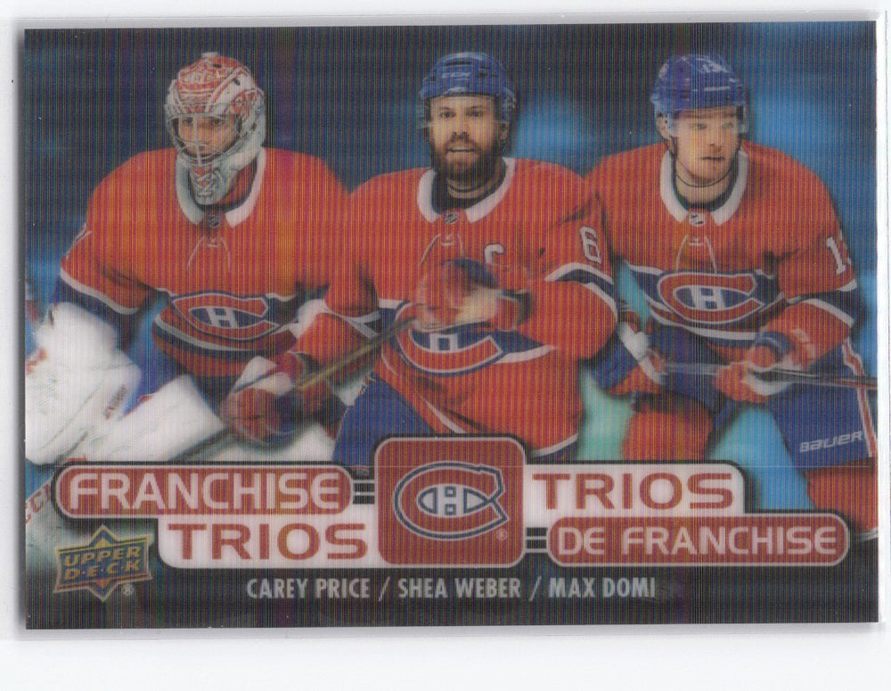 2020-21 Upper Deck Tim Hortons Collectors Series Franchise Trios T-15 Carey Price Shea Weber Max Domi