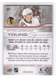 2025-26 Upper Deck Series 1 Young Guns #201 Rookie Rc Artyom Levshunov