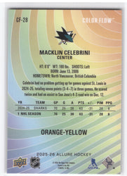 2025-26 Upper Deck Allure Orange-Yellow Cf-28 Macklin Celebrini