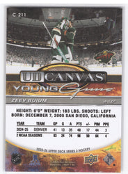 2025-26 Upper Deck Series 2 Young Guns Ud Canvas C-211 Rookie Rc Zeev Buium