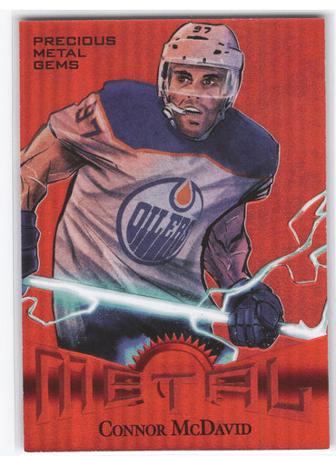 2023-24 Skybox Metal Universe Hockey Precious Metal Gems Red Retro Connor Mcdavid /100