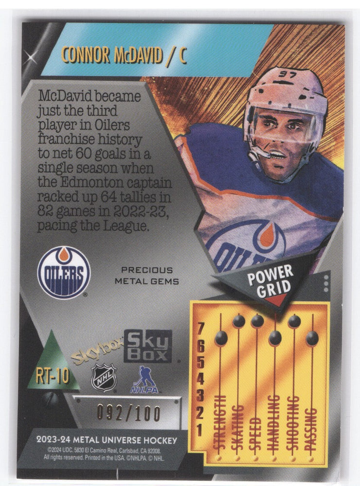 2023-24 Skybox Metal Universe Hockey Precious Metal Gems Red Retro Connor Mcdavid /100
