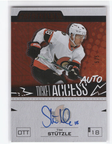 2023-24 Upper Deck Credentials Ticket Access Auto Taa-Ts Auto Tim Stutzle (5)/5
